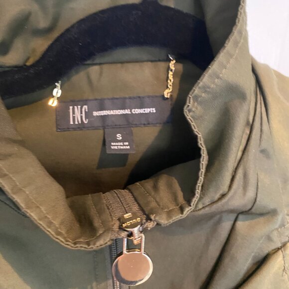 INC International Concepts Olive Green Belted Trench Coat – Size S - Picture 12 of 13